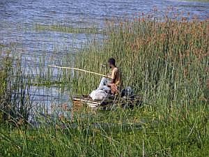 Awassa-See: Fischer am Ufer P1090140