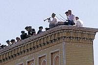 Kashgar: Id-Kah-Moschee - Musiker auf dem Dach