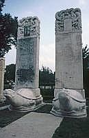 Peking - Tempel der Fnf Pagoden: Schildkrten-Stelen. Die Schildkrte symbolisiert Langlebigkeit, Strke, Ausdauer und Weisheit