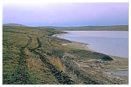 Salzsee  auf der Fahrt zum Kloster Dawit Garedscha