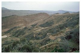Steppenlandschaft auf der Fahrt zum Kloster Dawit Garedscha