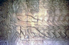 Angkor Wat: Reliefs - Quirlung des Milchozeans