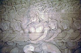 Angkor Wat: Reliefs - Quirlung des Milchozeans