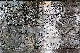 Angkor Thom - Bayon-Tempel - Reliefs