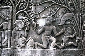 Angkor Thom: Bayon-Tempel - Reliefs