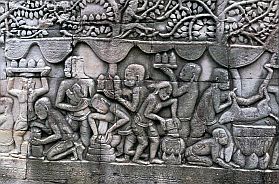 Angkor Thom: Bayon-Tempel - Reliefs