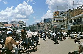 Strae in Phnom Penh, Nhe des Hauptmarktes