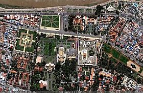 Phnom Penh: Satellitenbild des Knigspalastes