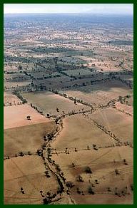 Luftaufnahme zwischen Bagan und Mandalay