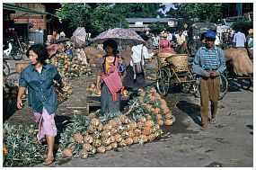 Myitkyina - Ananas auf dem Markt