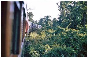 Im Zug nach Mandalay: Blick aus dem Fenster