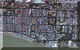 Ausschnitt aus Satellitenbild Yangon