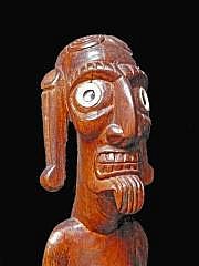 Moai Kavakava: Kopf; die Pupillen sind aus Obsidian, die Augenringe aus Fischknochen