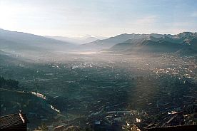 Blick auf Cuzco in der Morgendmmerung