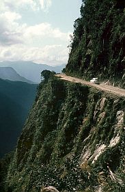 Unser Kfer auf der Strae nach Coroico