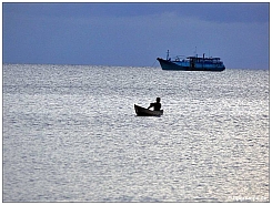 Boote im Abendlicht