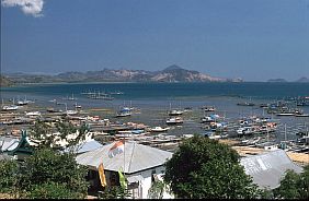 der Hafen von Labuhan Bajo mit Fischerbooten