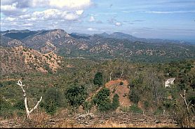 Landschaft an der Grenze Westtimors