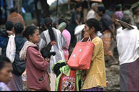 Plausch zweier Frauen auf dem Markt in Fatumnasi 