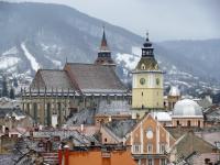 Kronstadt: Blick aus dem Hotelfenster - Rathaus und Schwarze Kirche