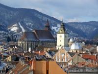 Kronstadt: Blick aus dem Hotelfenster - Rathaus und Schwarze Kirche