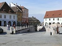 Blick vom Piaţa Mică auf die Lgenbrcke 