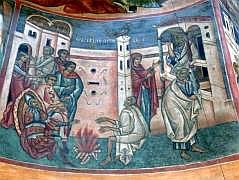 Voronet: Kirche innen - Verleugnung des Petrus