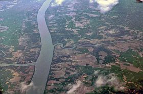 Luftaufnahme Südvietnam kurz vor Saigon