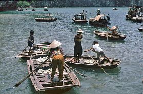 Halong-Bucht: Boote der Korallenverkufer