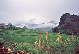 Landschaft zwischen lai Chau und Sa Pa