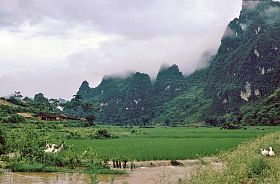 Landschaft zwischen Cao Bang und chinesischer Grenze