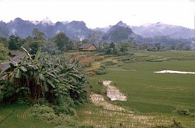 Landschaft zwischen Cao bang und lang Son